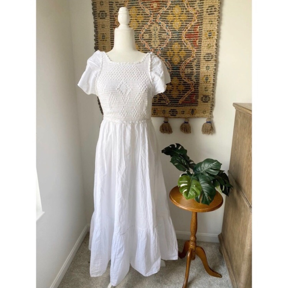 🤍ZARA 🤍White Crochet Top Dress🤍